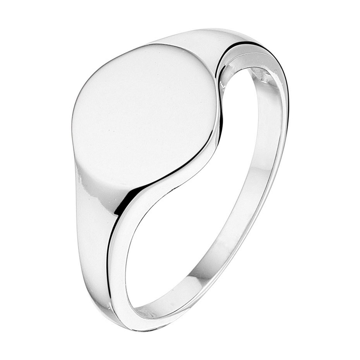 Gerhodineerd 925 zilveren ronde graveerring. De ring heeft een breedte van 12mm.