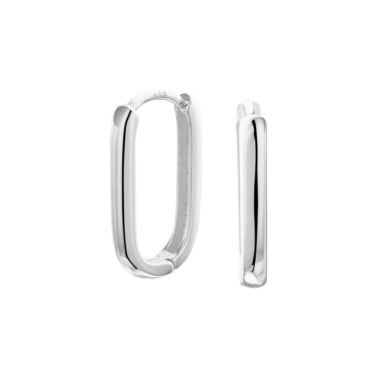 Gerhodineerd 925 zilveren klapoorringen. De oorringen hebben een afmeting van 16.5x2.5mm.