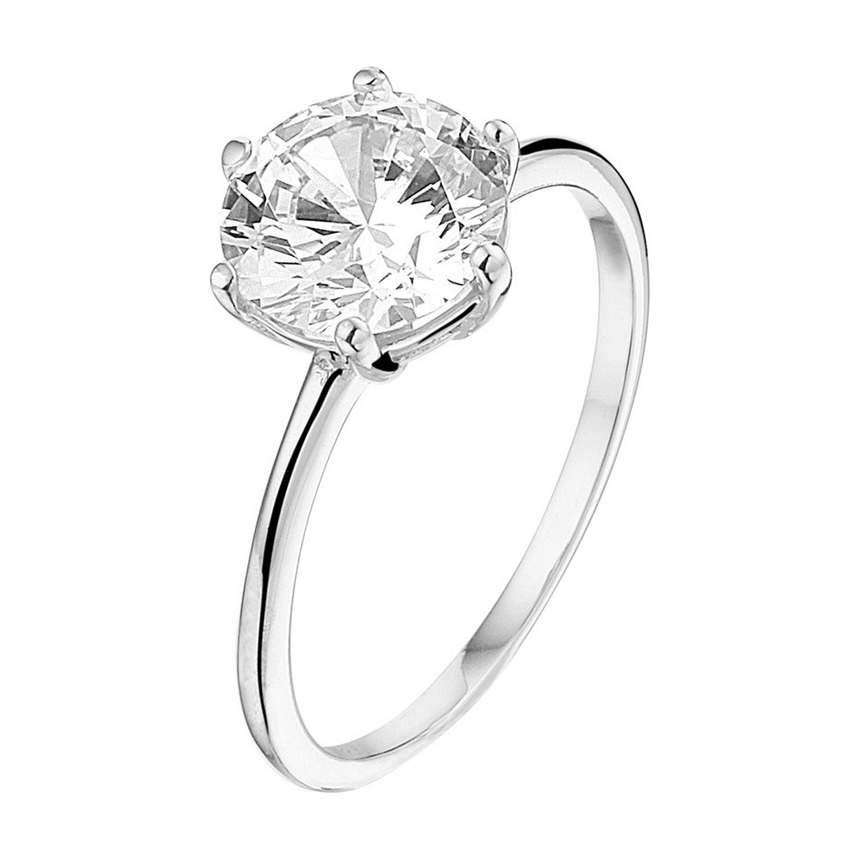 Gehodineerd 925 zilveren ring uitgevoerd met een schitterende zirkonia. De ring heeft een breedte van 9mm.