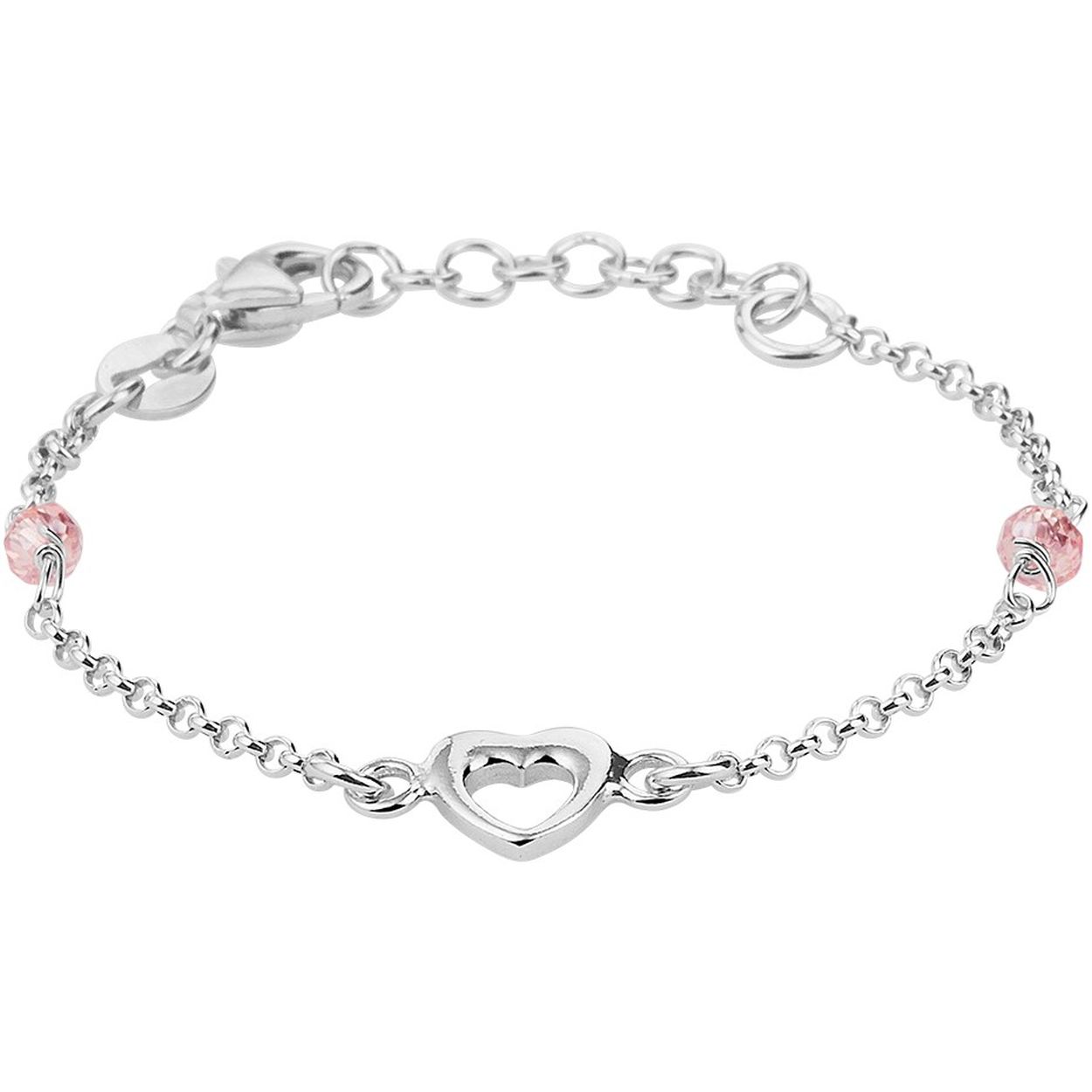 Gerhodineerd 925 zilveren armband uitgevoerd met een hartje. De armband heeft een draaglengte van 11cm met een extensie van 2cm en een stevige karabijn sluiting. Het hartje heeft een afmeting van 6.5x7mm.