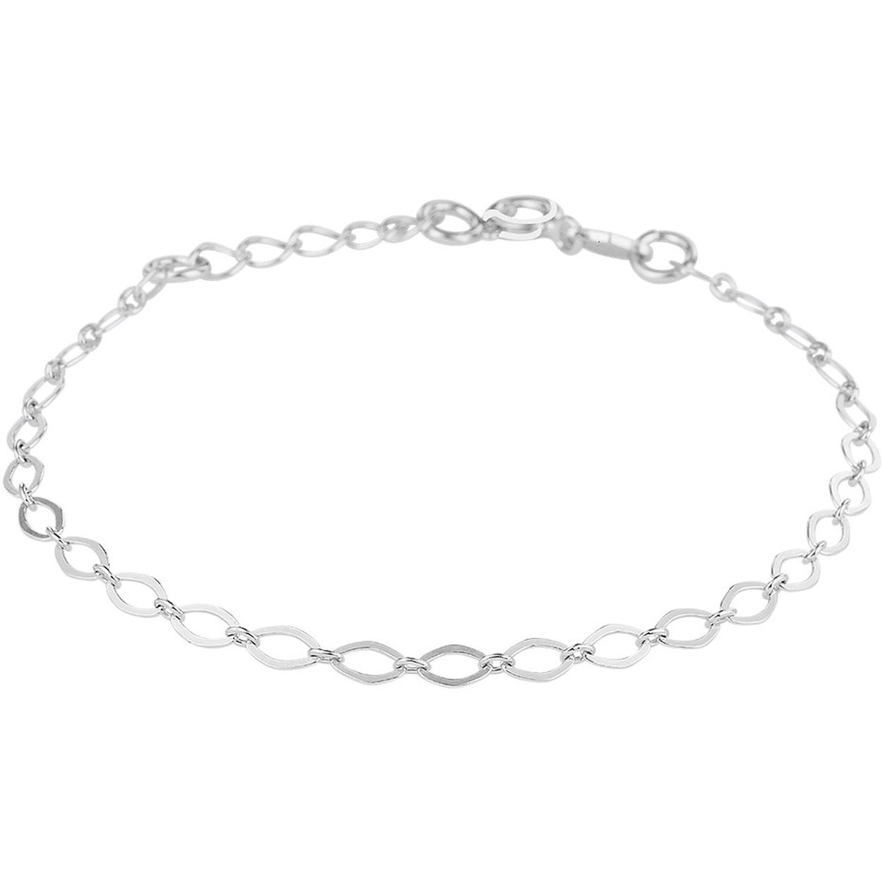 Gerhodineerd 925 zilveren armband met een schakelbreedte van 3mm. De armband heeft een draaglengte van 16cm met een extensie van 3cm en een stevige karabijn sluiting.
