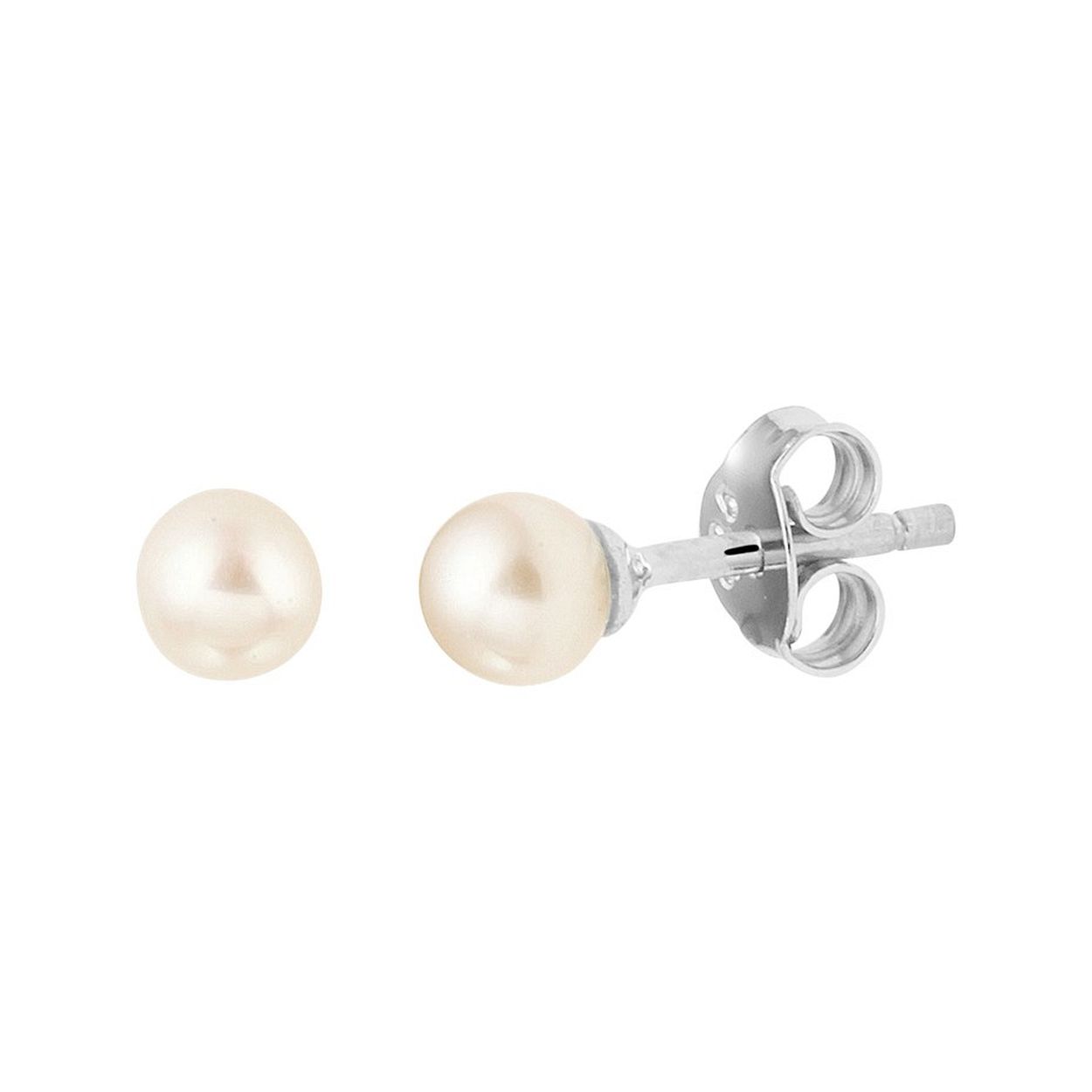 Gerhodineerd 925 zilveren oorknoppen uitgevoerd met een zoetwaterparel. De parel heeft een diameter van 4.5mm.