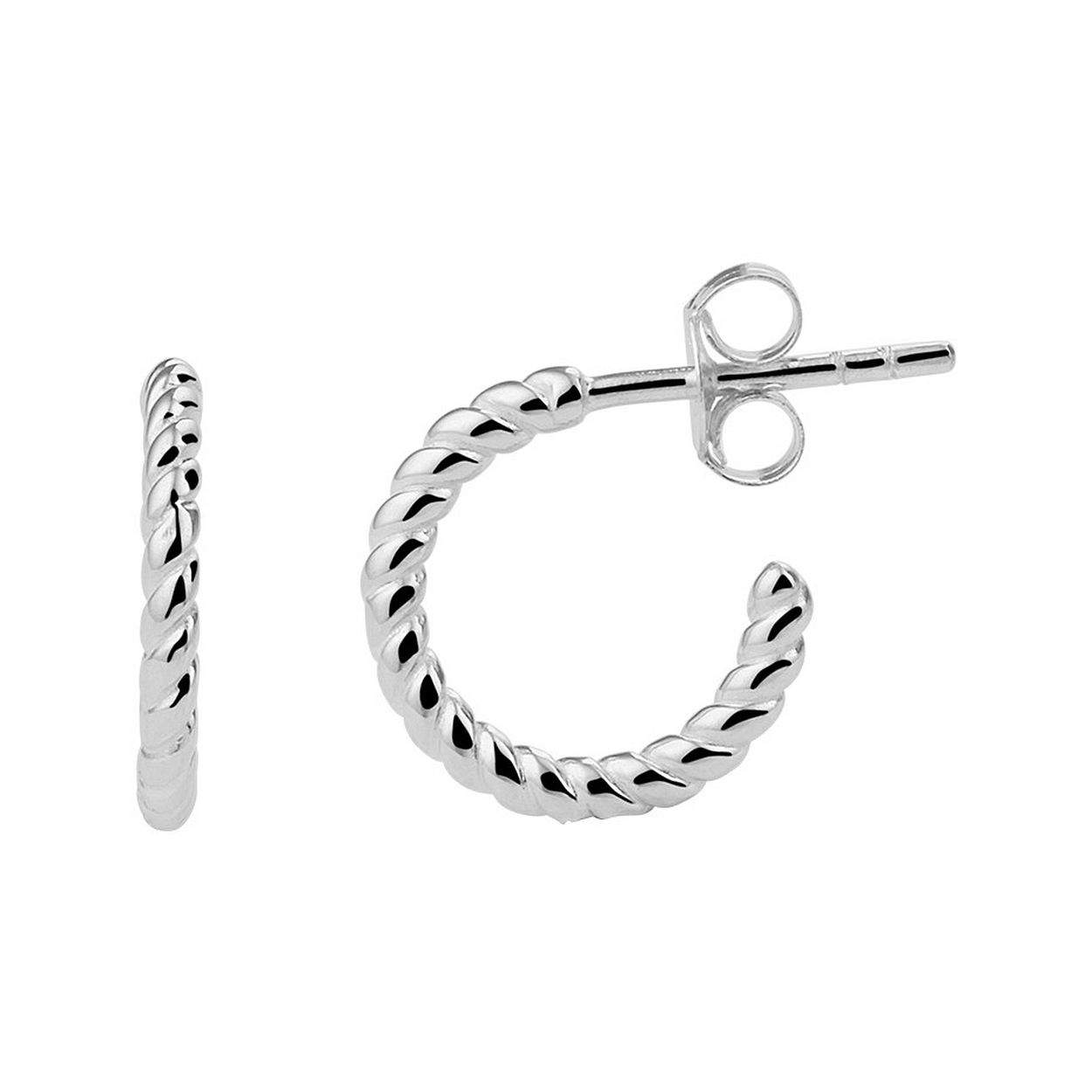 Gerhodineerd 925 zilveren stekeroorringen. De oorstekers hebben een afmeting van 13x1.5mm.
