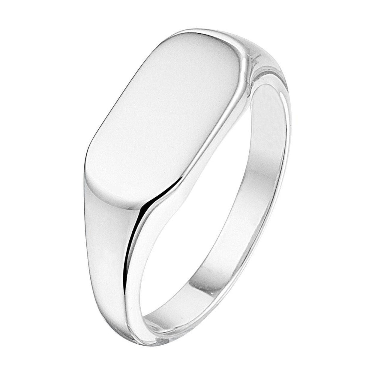 Gerhodineerd 925 zilveren graveerring. De ring heeft een breedte van 14mm.