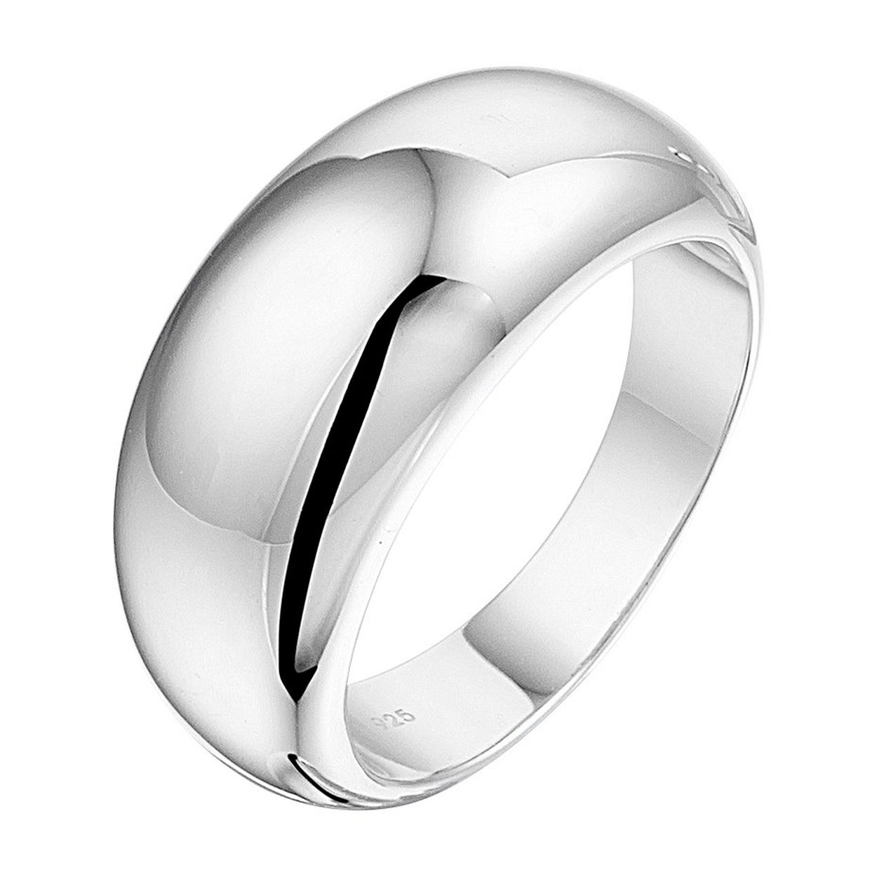Gerhodineerd 925 zilveren ring. De ring heeft een breedte van 10mm.