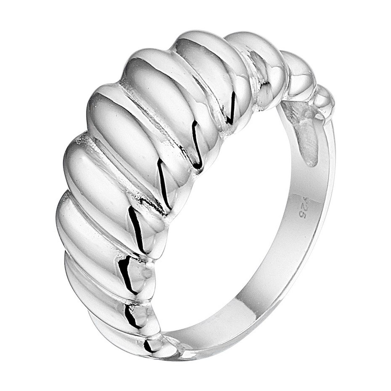 Gerhodineerd 925 zilveren ring. De ring heeft een breedte 10mm.