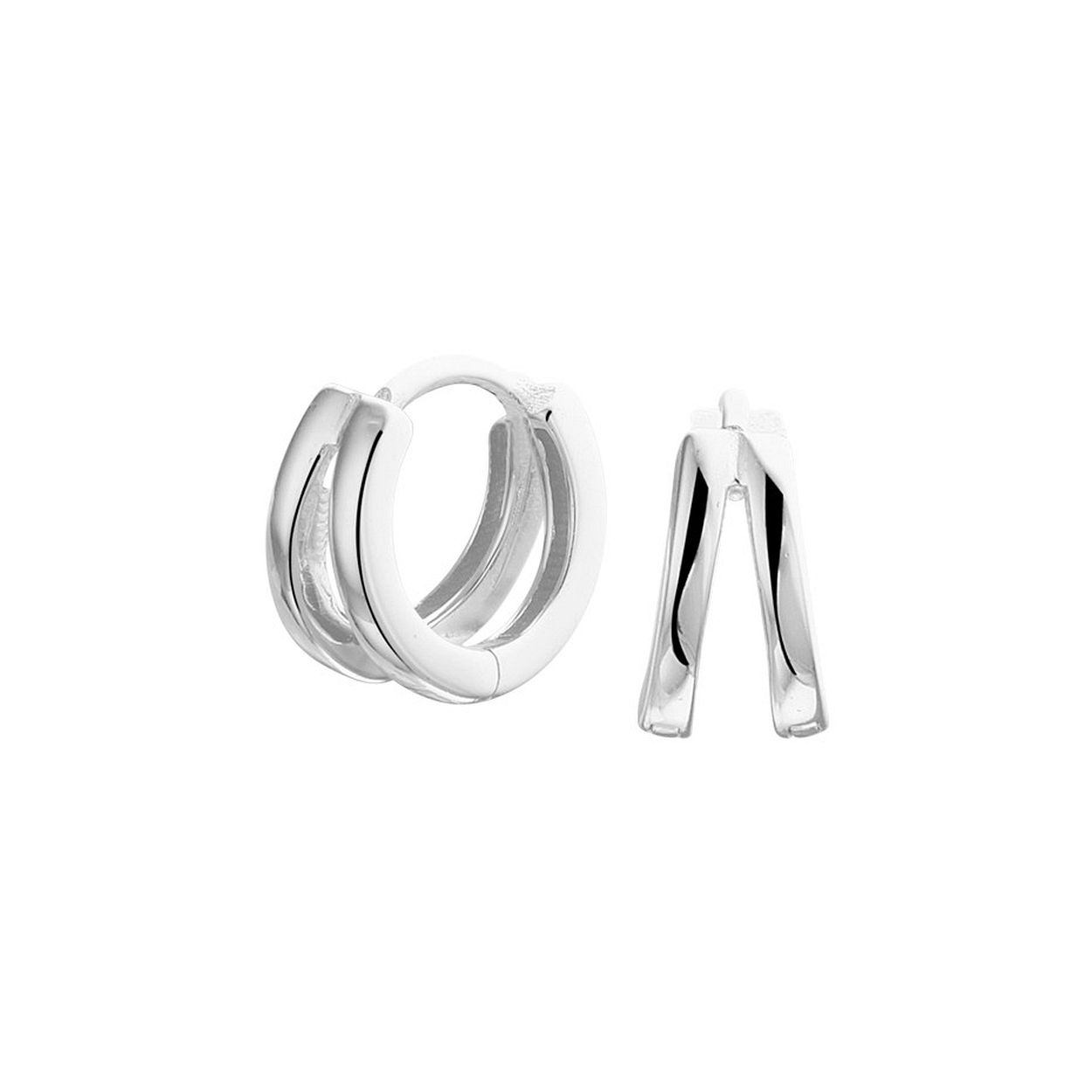 Gerhodineerd 925 zilveren klapoorringen. De oorringen hebben een afmeting van 10.5x5mm.