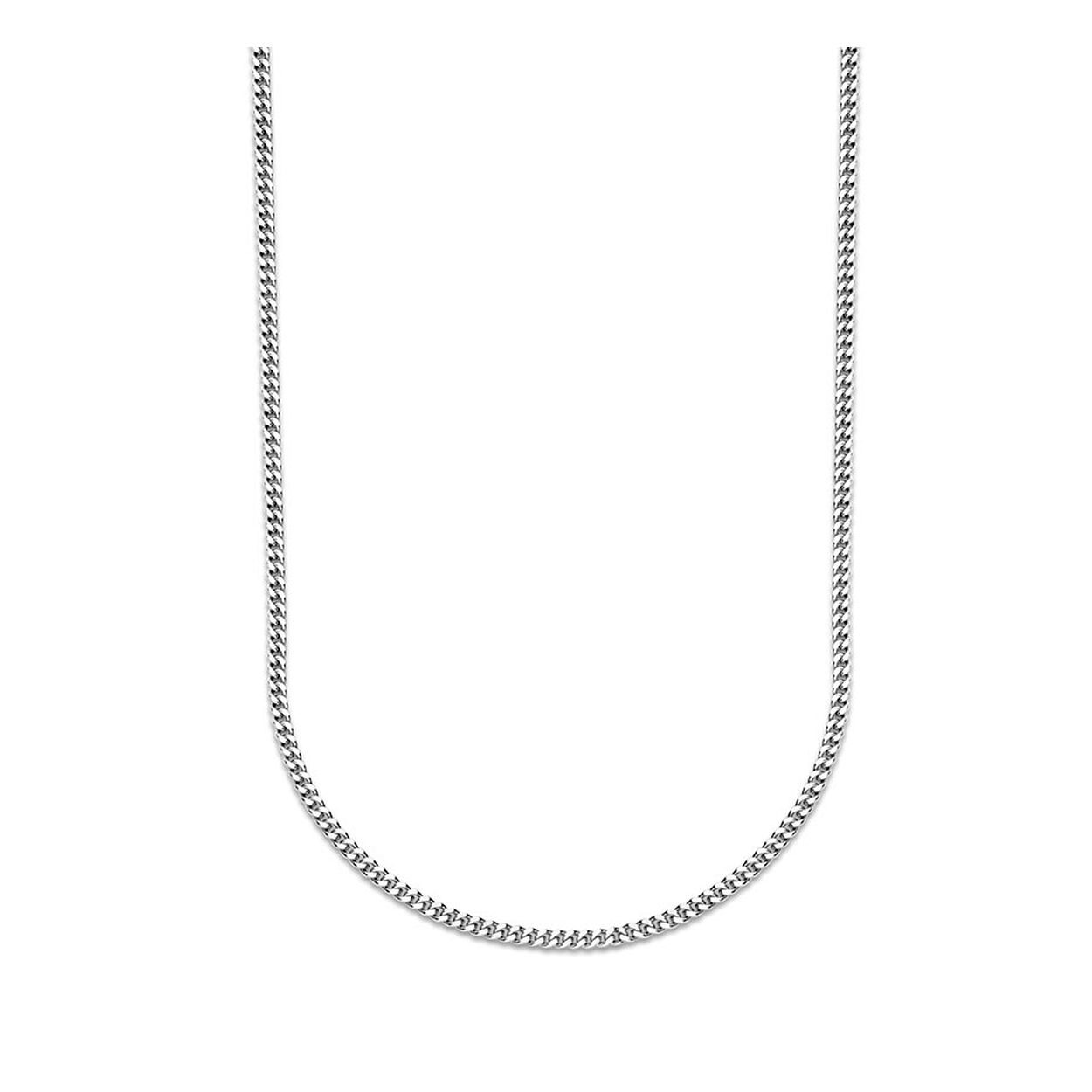 Gerhodineerd 925 zilveren gourmet collier met een schakelbreedte van 2.4mm. Het collier heeft een draaglengte van 60cm en een stevige karabijn sluiting.