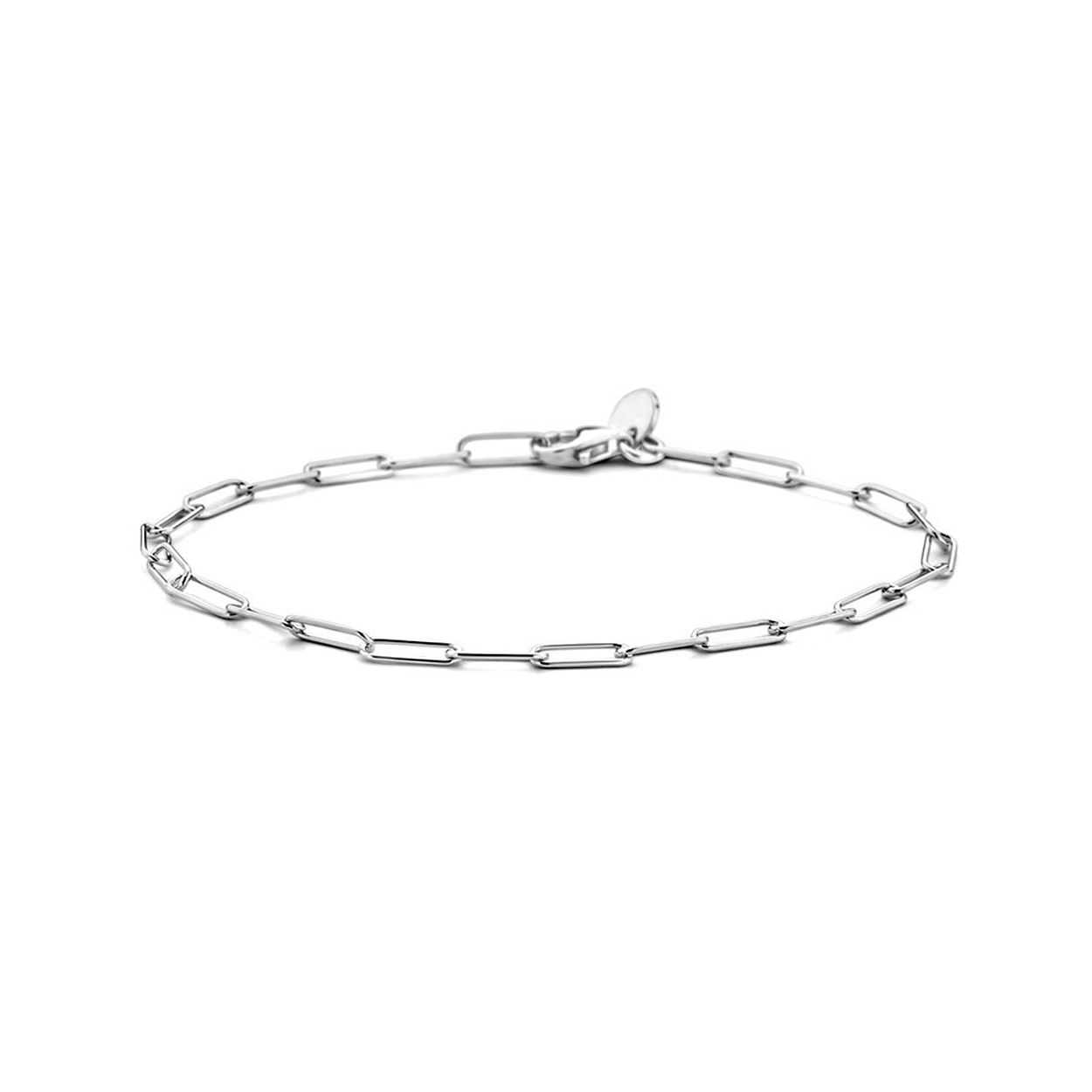 Gerhodineerd 925 zilveren armband uitgevoerd met een paperclip schakel met een breedte van 3mm. De armband heeft een draaglengte van 18cm en een stevige karabijn sluiting.