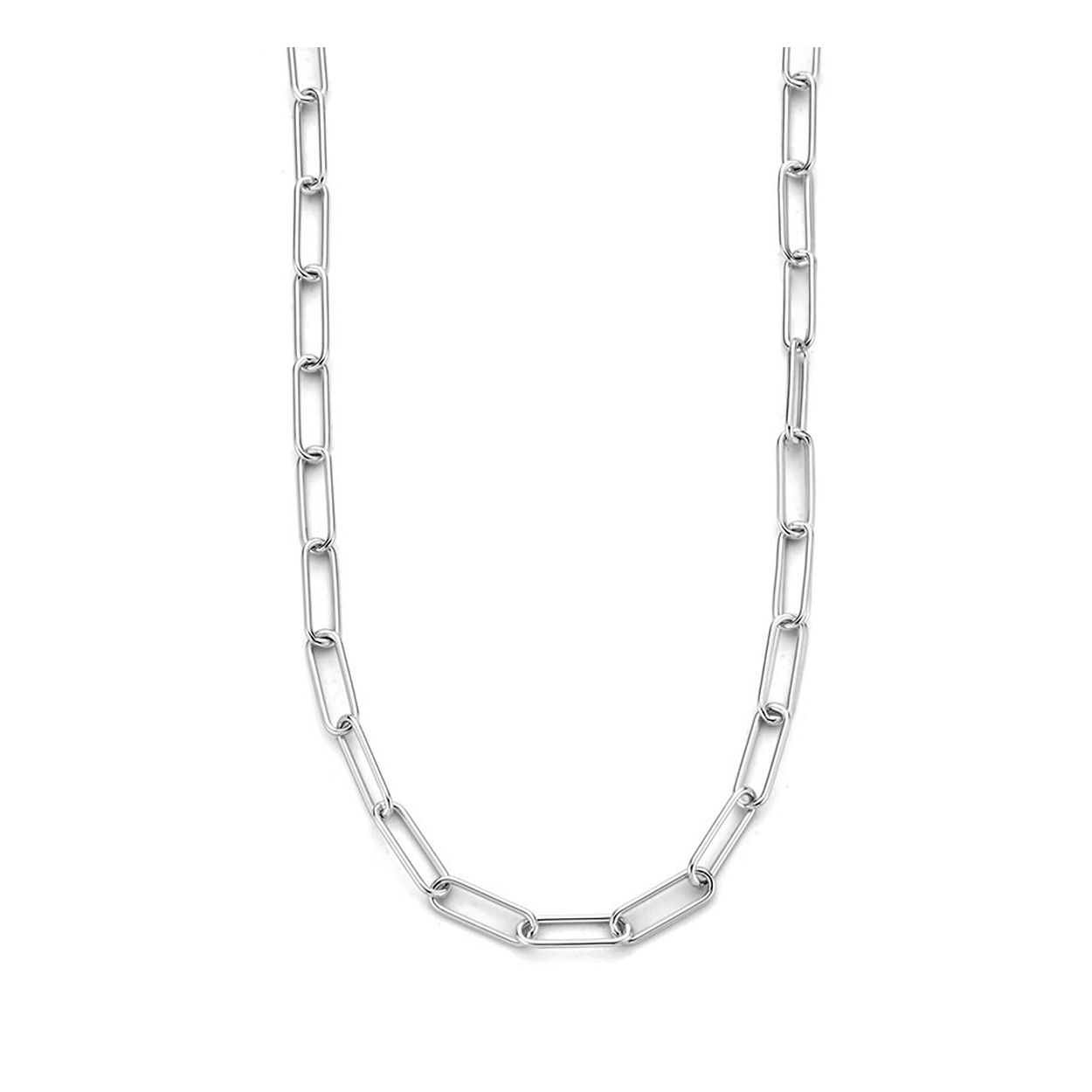 Gerhodineerd 925 zilveren collier uitgevoerd met een paperclip schakel met een breedte van 3mm. Het collier heeft een draaglengte van 45cm en een stevige karabijn sluiting.