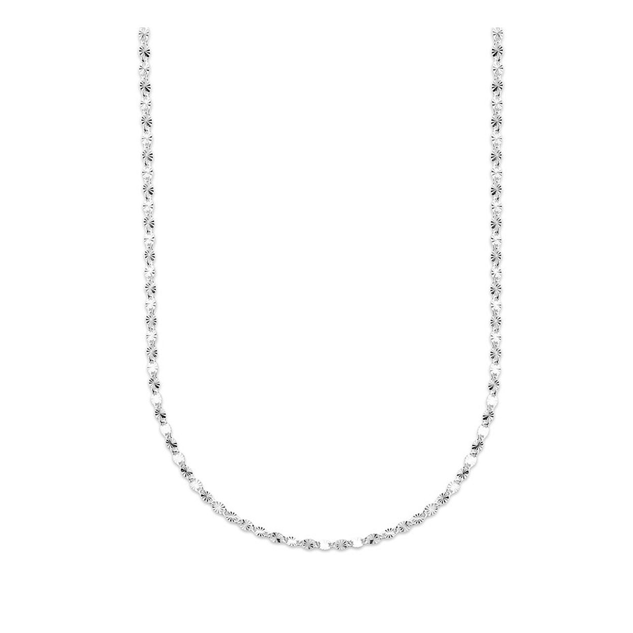 Zilver gerhodineerd  fantasie schakel collier met gediamanteerde plaatjes van 50 cm.