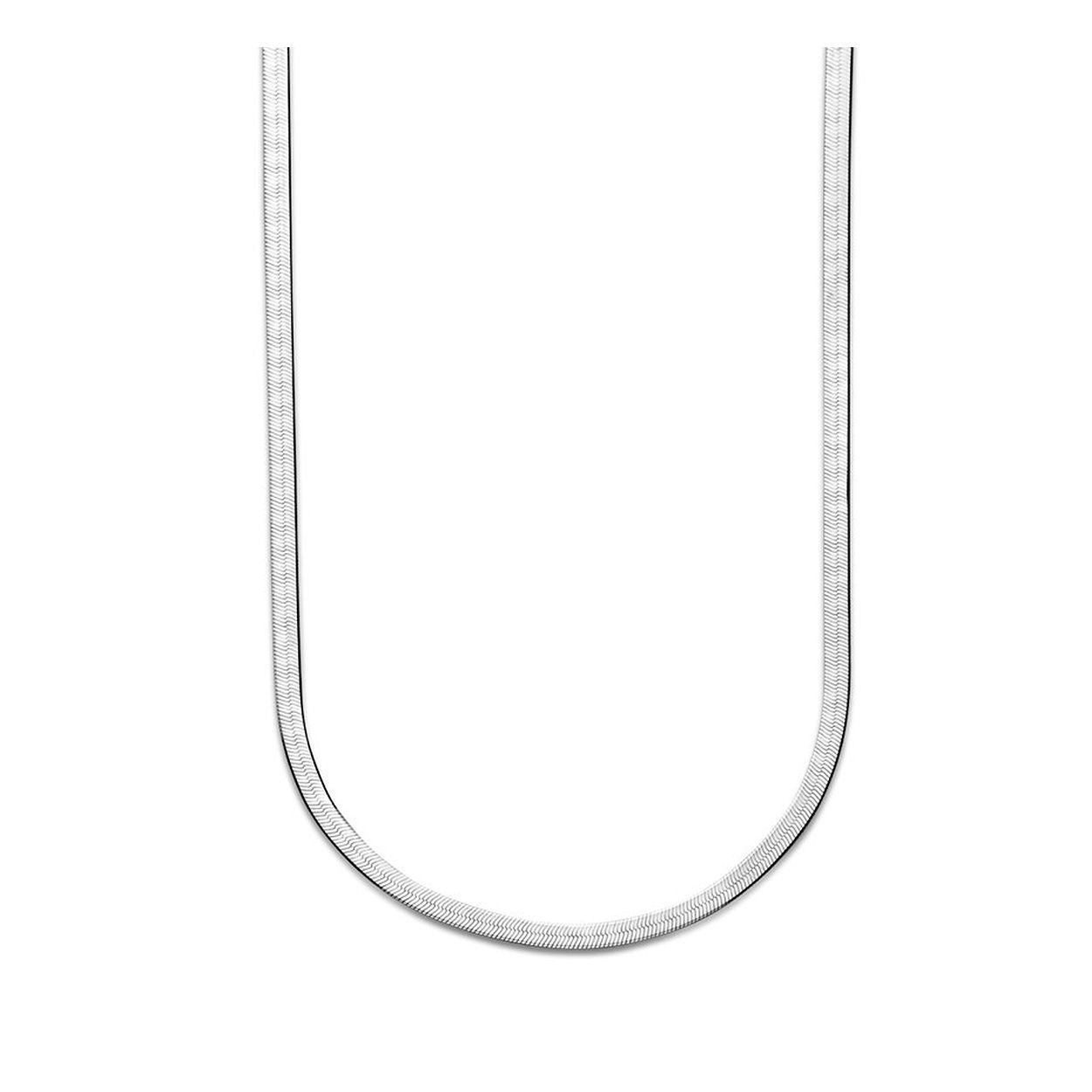Gerhodineerd 925 zilveren collier met een breedte van 3.3mm en uitgevoerd met een stevige karabijn sluiting. Het collier heeft een draaglengte van 40cm met een extensie van 5cm.