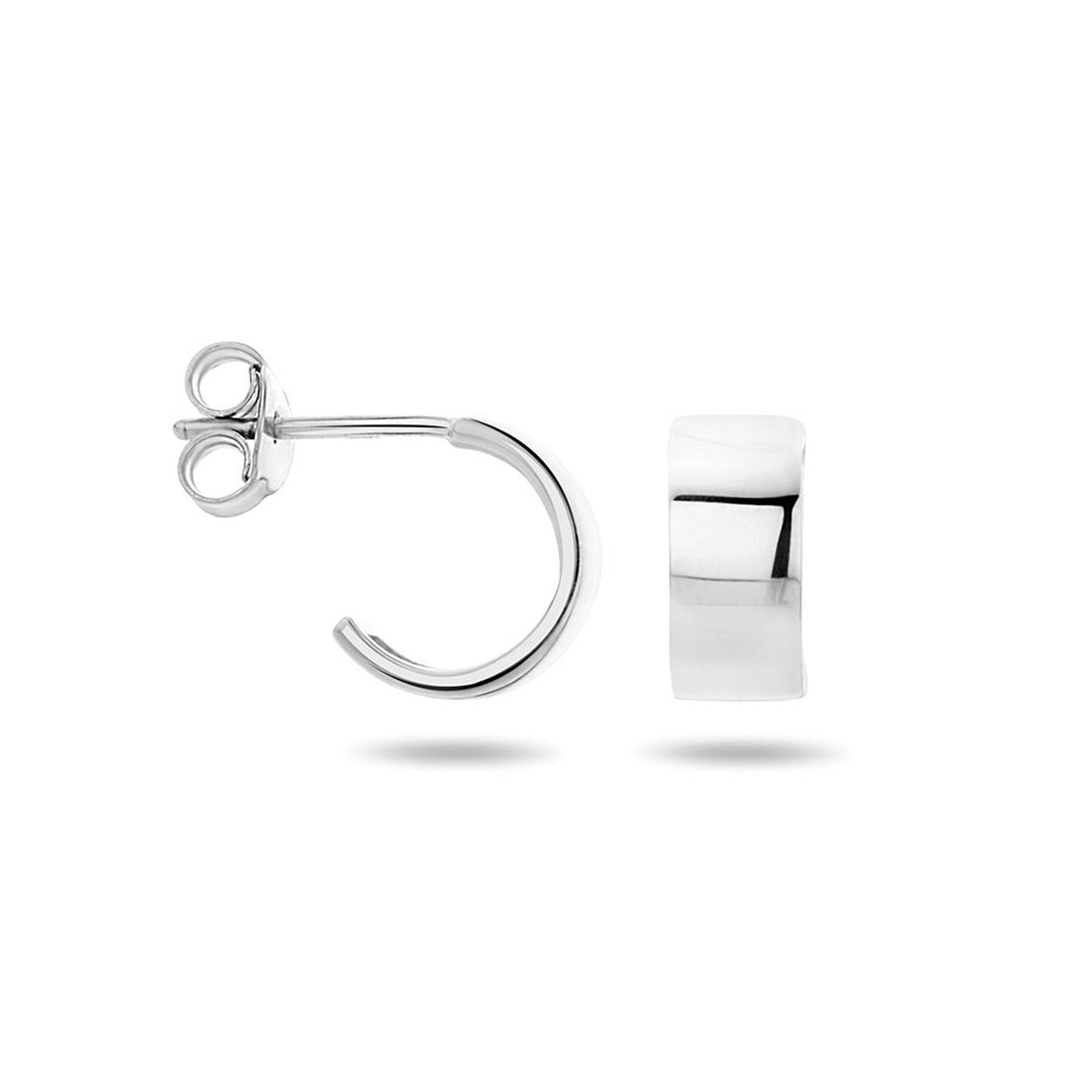 Gerhodineerd 925 zilveren stekeroorringen. De stekeroorringen hebben een afmeting van 10.3x5mm.