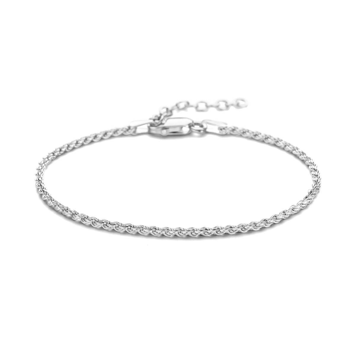 zilveren koordarmbandje 16-19cm