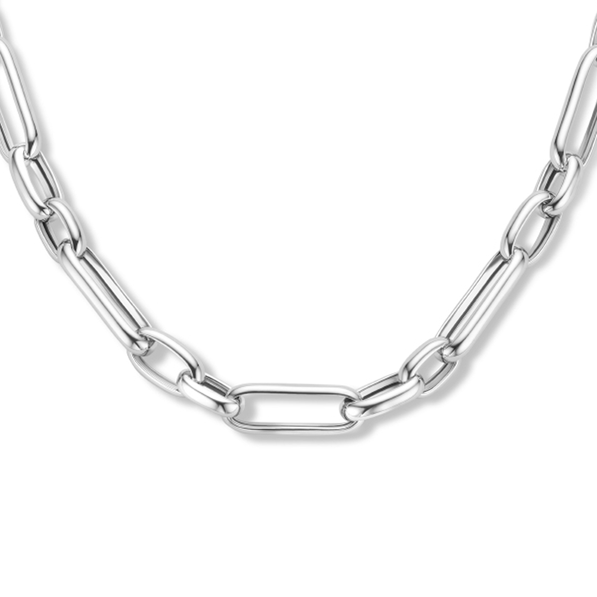 Gerhodineerd 925 zilveren collier met een draaglengte van 45cm. Uitgevoerd met een karabijn sluiting.