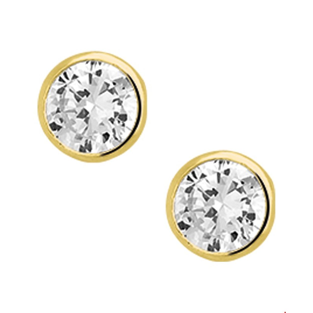 Beschrijving: Zilveren oorknoppen met zirkonia. De oorknoppen hebben een geelgouden plating. 
Uniekenummer serie: 26485
Doelgroep: dames
Zetting: solitaire (kastzetting)
Geen garantie op plating