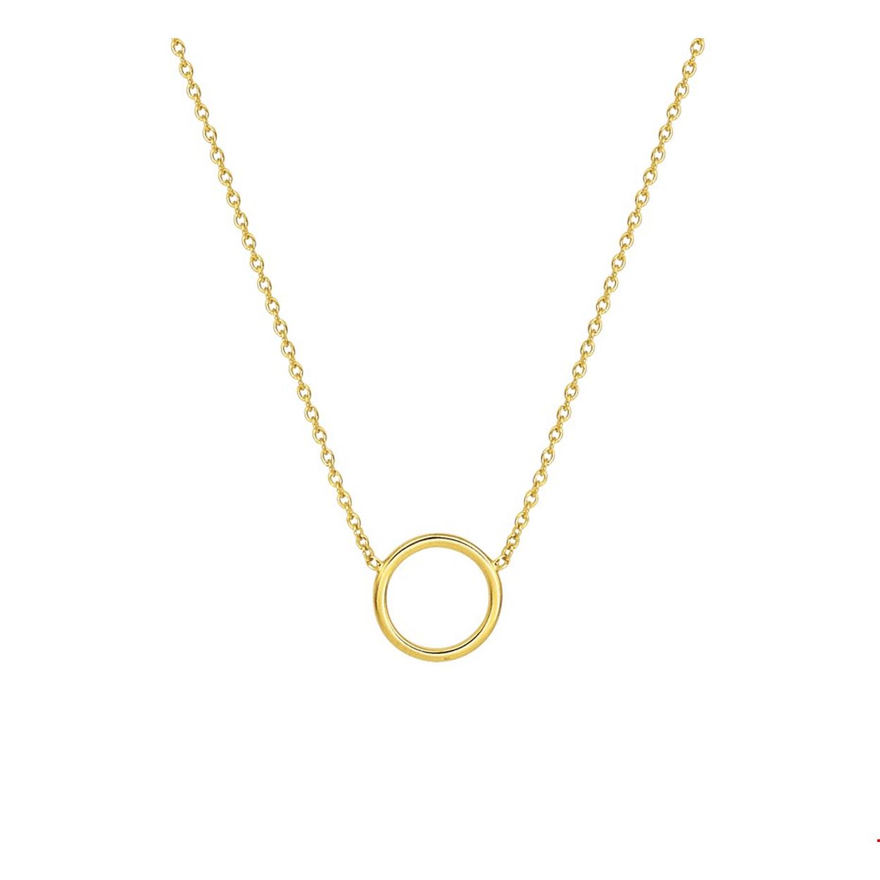 Beschrijving: Trendy geelgoud op zilveren 1mm anker collier met een lengte van 41cm en een extensie van 5cm uitgevoerd met een open cirkel van 11mm. Het simplistische design van het collier zorgt ervoor dat deze gemakkelijk gecombineerd kan worden met andere sieraden. Tip: Combineer het collier met bijpassende sieraden en creeer zo een stijlvolle set!.
Verpakt per: 1
Doelgroep: dames
Breedte: 1.3 mm
Kortste lengte: 41 mm
Langste lengte: 46 mm