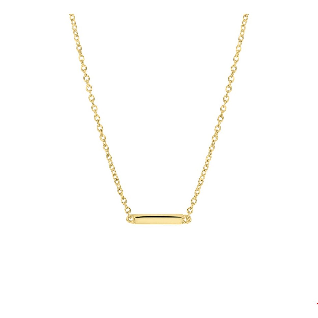 Trendy geelgoud op zilveren 1.2mm anker collier met een lengte van 41cm en een extensie van 4cm. uitgevoerd met een balkje van 2x13mm. Het collier is te combineren met bijpassende sieraden uit onze collectie. Zo maak je gemakkelijk een hippe trendy set die door het minimalistische design nog vele jaren met plezier te dragen is.
Doelgroep: dames
Breedte: 13 mm
Kortste lengte: 41 cm
Langste lengte: 45 cm
Hoogte: 2 mm