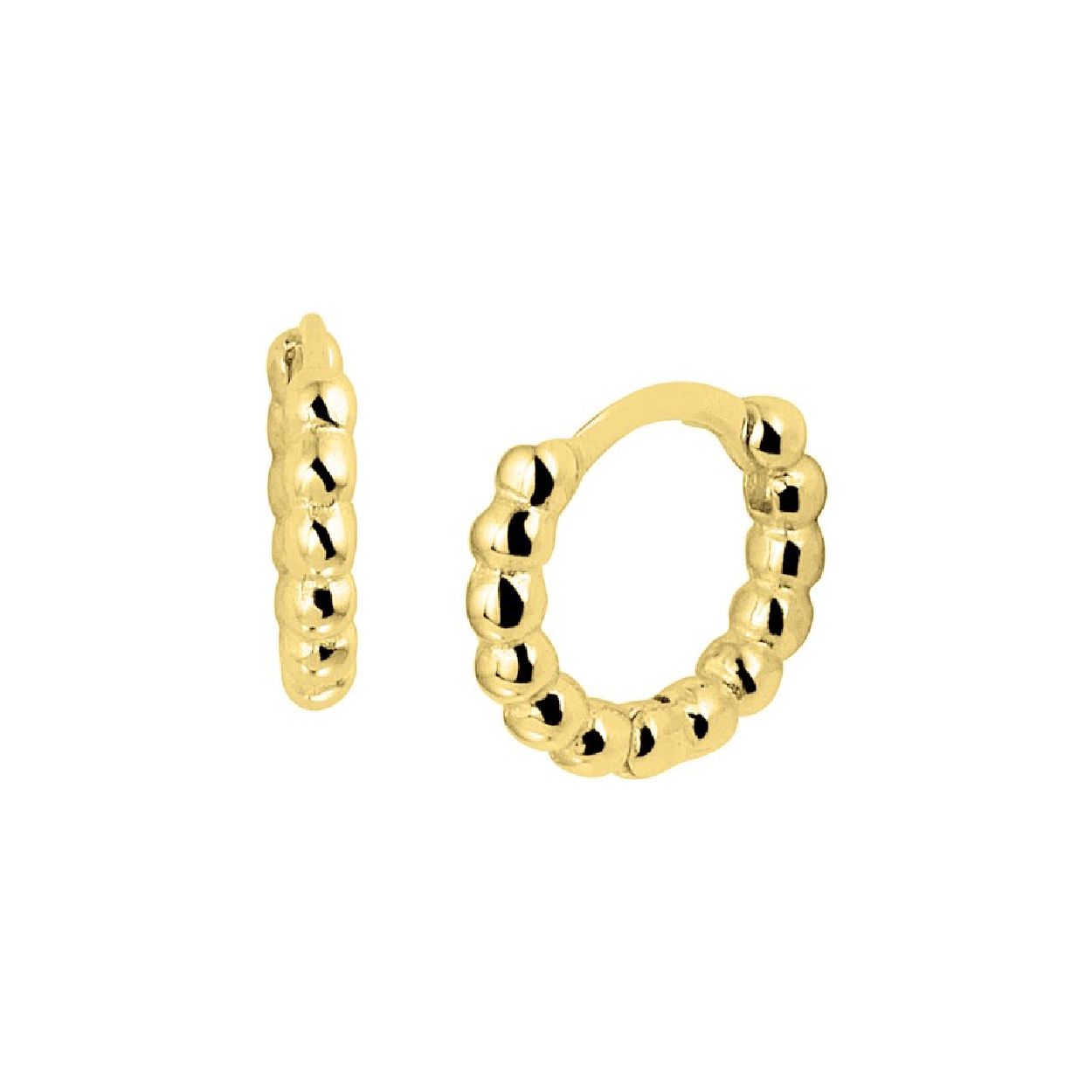 Deze oorringen zijn gemaakt van geelgoud op zilver en ze zijn goudkleurig. Het is een sieraad voor dames.