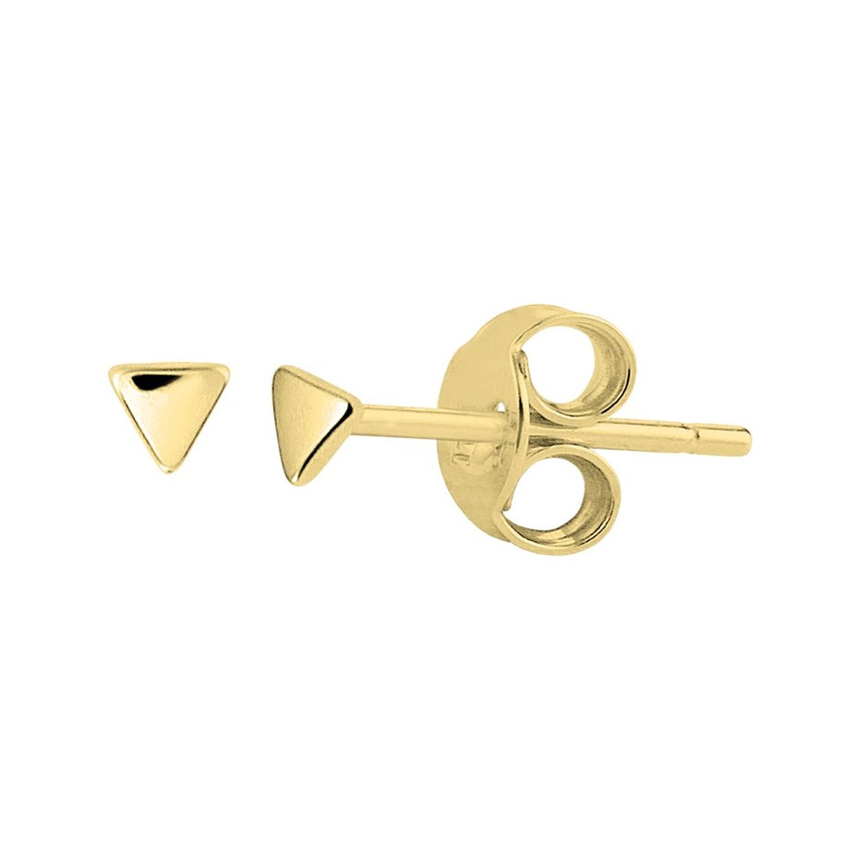 Deze trendy geelgoud op zilveren mini driehoek oorknoppen hebben een afmeting van 2x2.5mm. Door de eenvoud kunnen deze oorknoppen perfect worden gedragen met andere sieraden. Laat jezelf stralen met deze blinkende driehoeken!