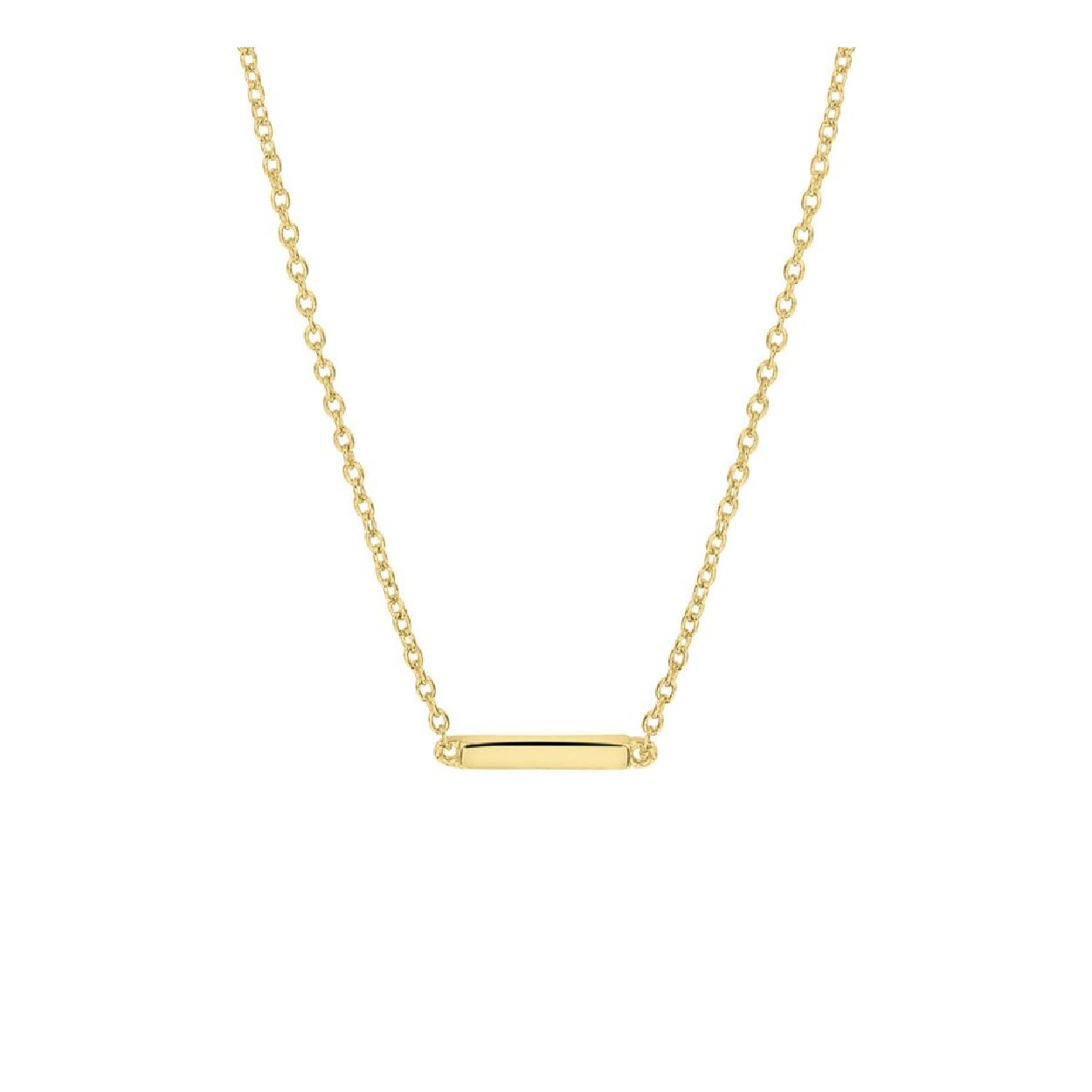 De collier is gemaakt van geelgoud op zilver en is goudkleurig. Het is een sieraad voor dames.