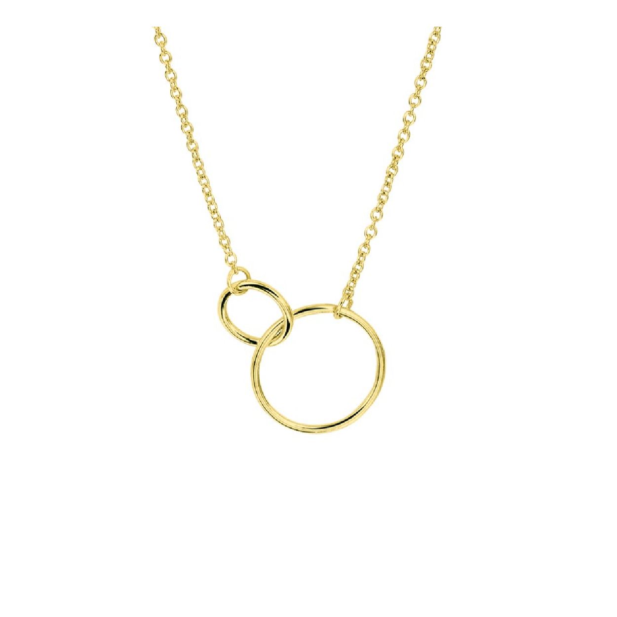 De collier is gemaakt van geelgoud op zilver en is goudkleurig. Het is een sieraad voor dames.