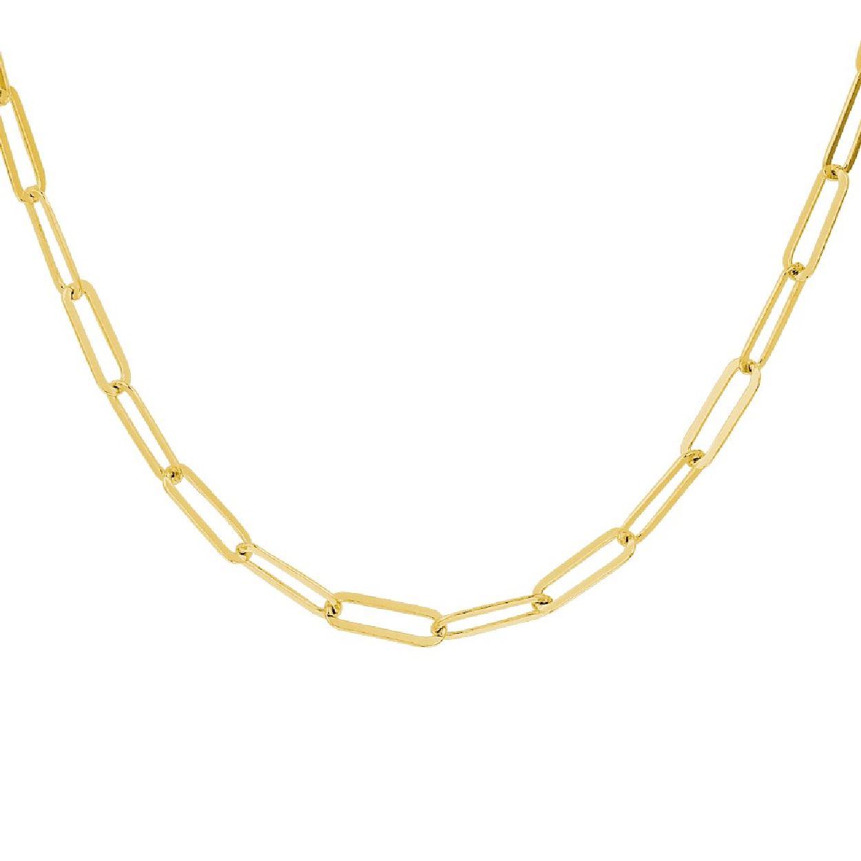 De collier is gemaakt van geelgoud op zilver en is goudkleurig. Het is een sieraad voor dames.