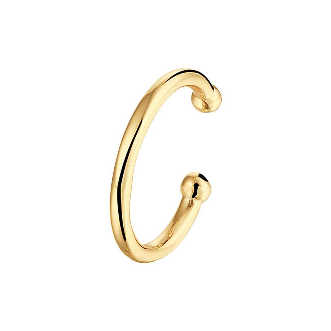 Geelgoud op 925 zilveren earcuff. De earcuff heeft een afmeting van 13x2mm en wordt per stuk verkocht.