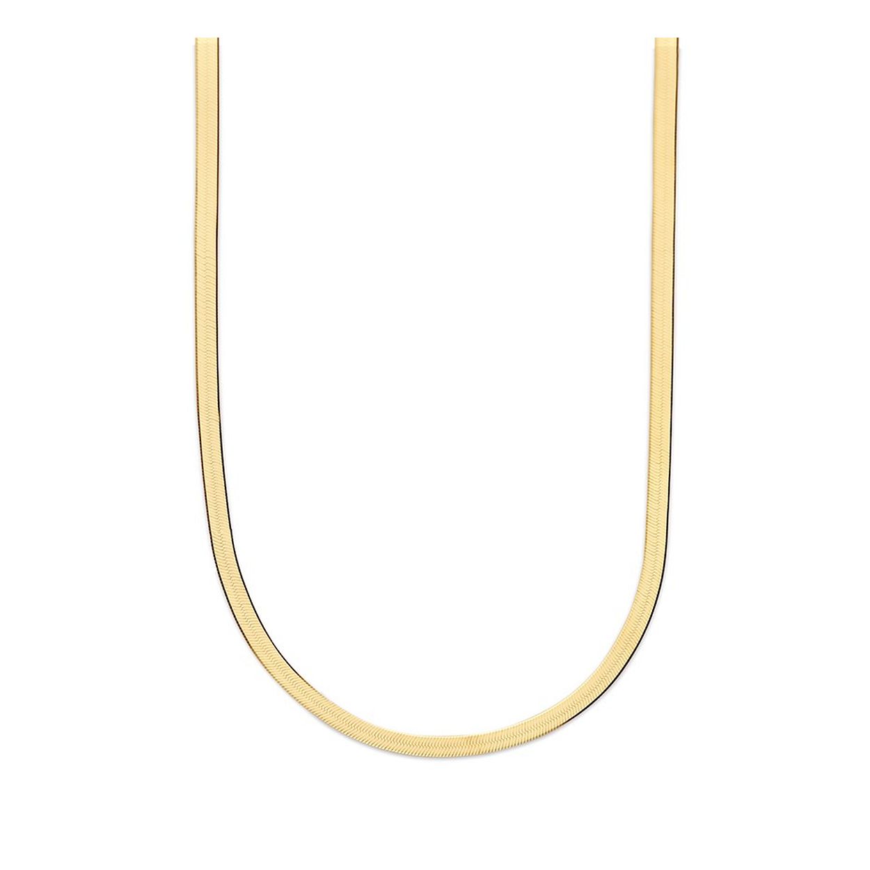 Geelgoud op 925 zilveren collier uitgevoerd met een breedte van 3.5mm en uitgevoerd met een stevige karabijn sluiting. Het collier heeft een draaglengte van 40cm met een extensie van 5cm