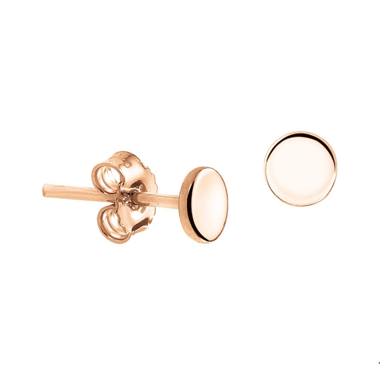 Beschrijving: Deze trendy ronde rosegoud op zilveren oorknoppen hebben een diameter van 4.5 mm. Deze oorsieraden hebben een poli afwerking en zijn uitgevoerd met een stevige poussette sluiting. Door het  simplistische moderne design van deze oorknoppen zijn ze allerdaags te dragen alsmede ook gemakkelijk te combineren met andere sieraden.
Doelgroep: dames
