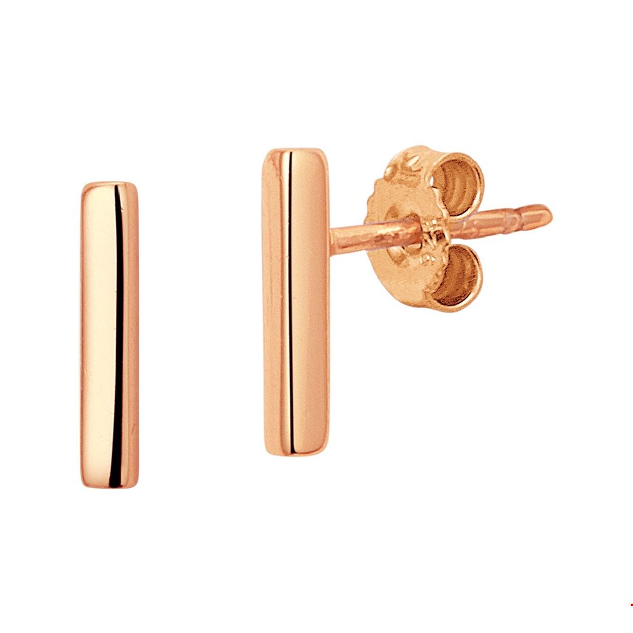 Rose plated zilveren oorknoppen, geen garantie op rose laag.