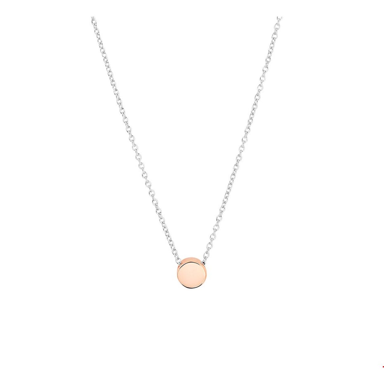 Beschrijving: Trendy gerhodineerd zilveren collier met een draaglengte van 41cm en een extensie van 4cm. Uitgevoerd met een rondje in rose plating van 5.5mm en met een karabijn sluiting.
Verpakt per: 1
Doelgroep: dames
Kortste lengte: 41 mm
Langste lengte: 45 mm