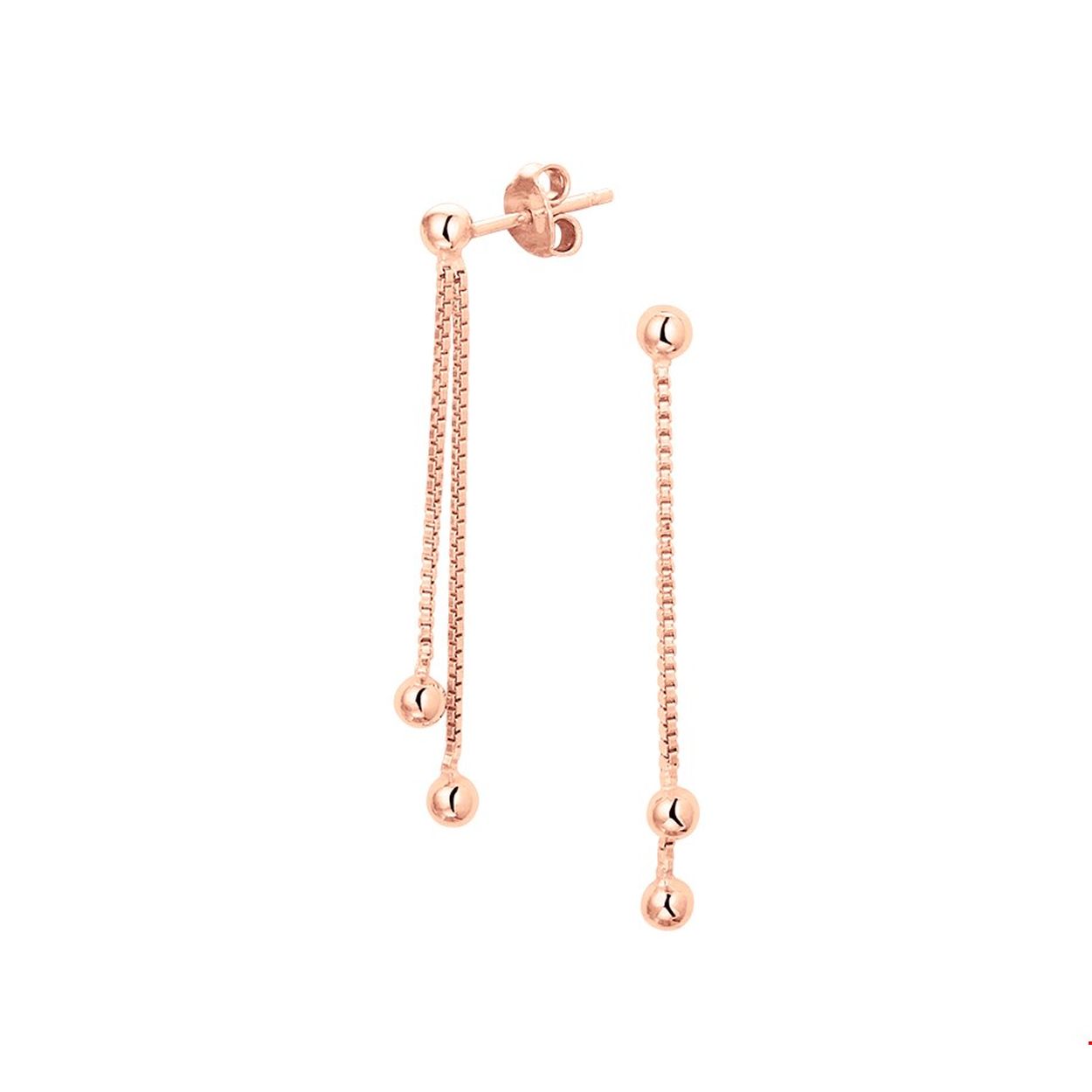 Beschrijving: Trendy rosegoud op zilveren oorhangers met een totale hoogte van 3.8cm uitgevoerd met twee bolletjes van 3mm verbonden door twee venetiaanse schakels van 1mm. Hou je van trendy sieraden en ben je helemaal van het hier en nu dan mogen deze oorhangers niet missen in jou sieraden stash!
Verpakt per: 1
Doelgroep: dames
Hoogte: 38 mm