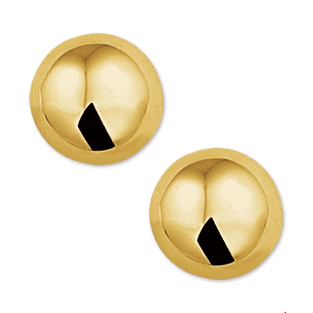 Geelgouden oorknoppen met een half-bol.