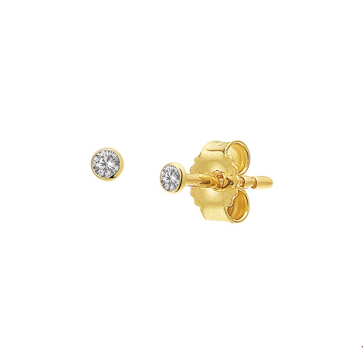 Beschrijving: Geelgouden oorknoppen met een briljant geslepen zirkonia van 2mm uitgevoerd met stevige poussette sluiting. 
Uniekenummer serie: 26574
Verpakt per: 1
Doelgroep: dames
Zetting: solitaire (kastzetting)