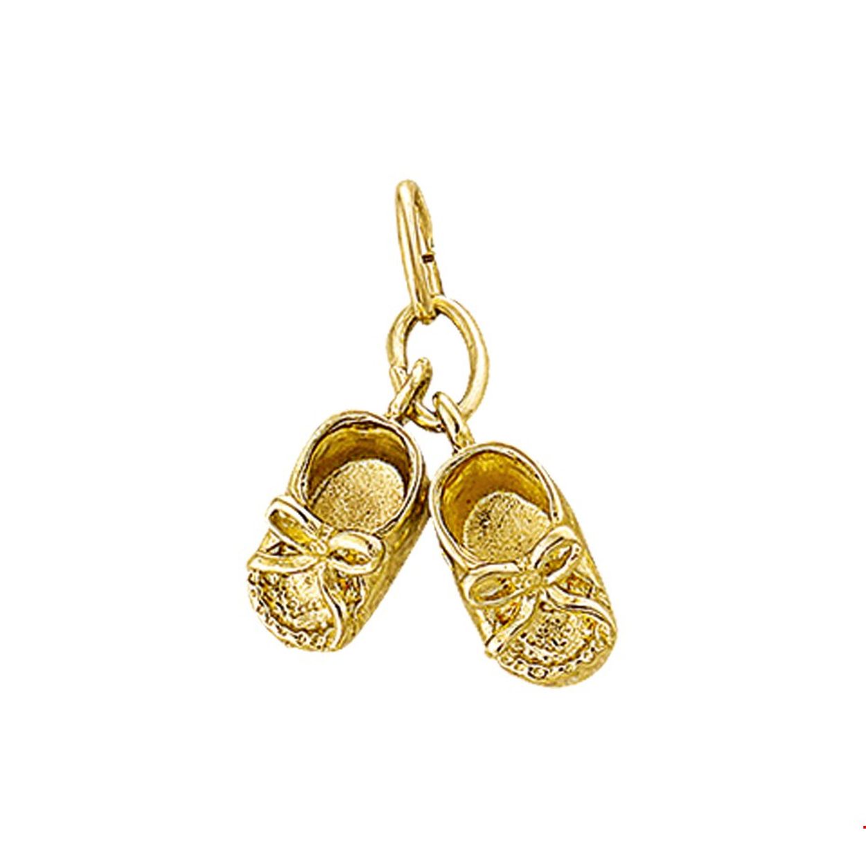 Geelgouden babyschoentjes hanger van 2x 12x5.3mm in een massieve uitvoering.