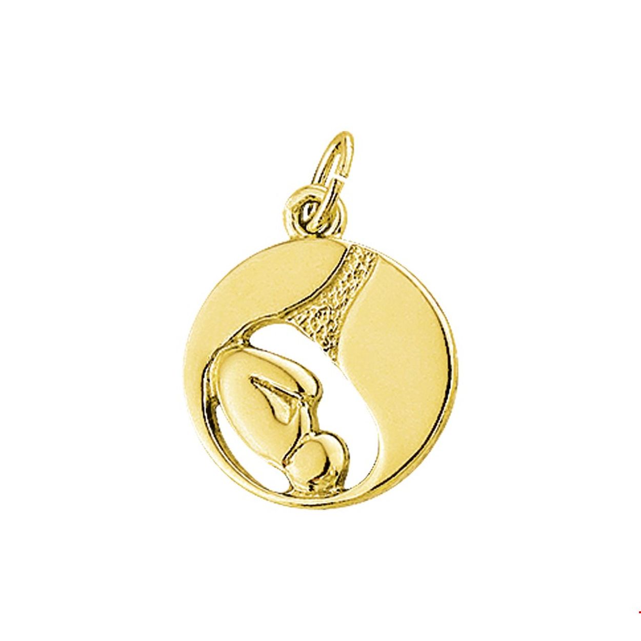 14 Karaat geel gouden hanger, baby in de baarmoeder. 15 mm.
