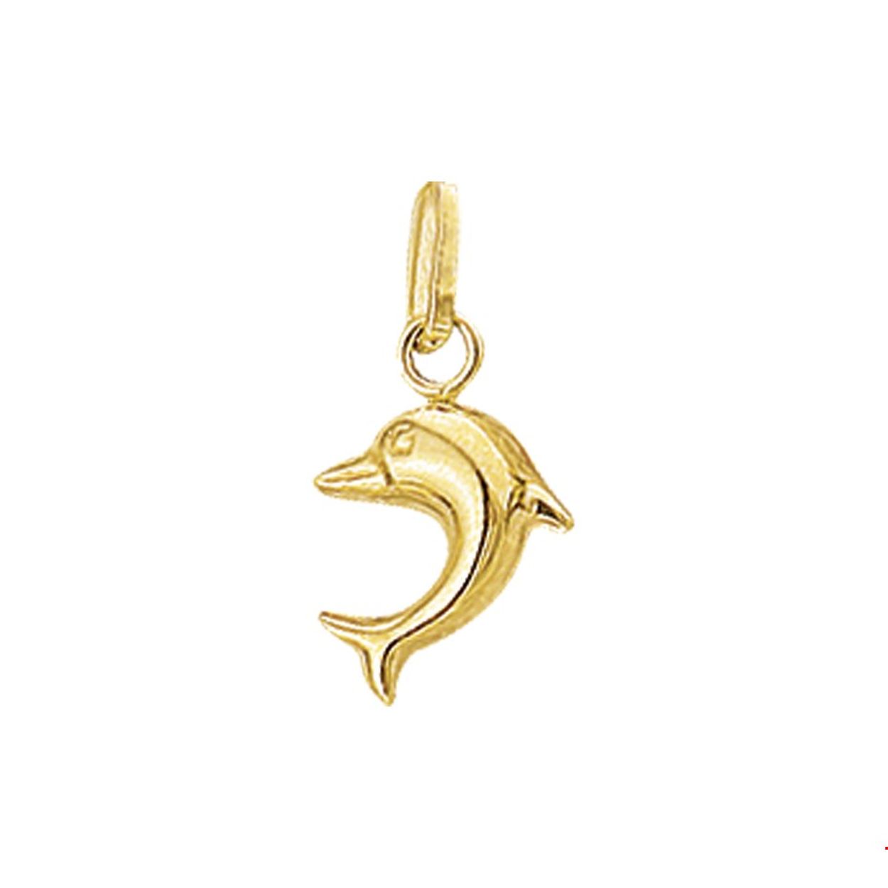 Beschrijving: Geelgouden bedel met een dolfijn.
Verpakt per: 1
Doelgroep: unisex
Breedte: 7.5 mm
Hoogte: 11 mm