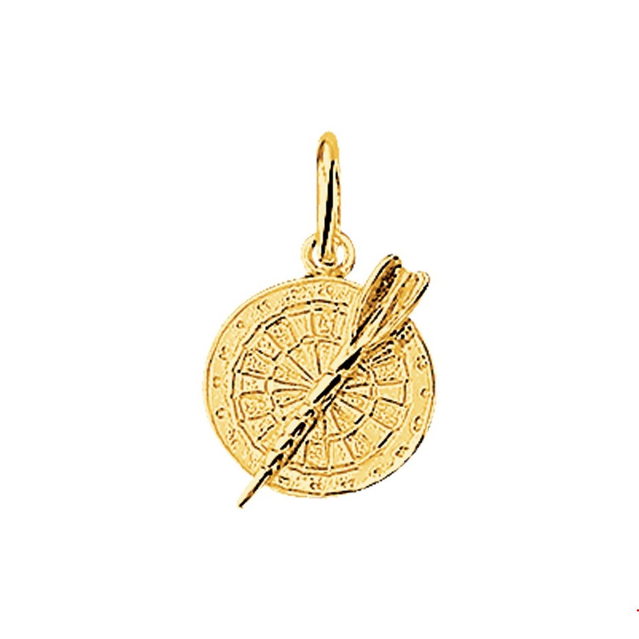 Beschrijving: Geelgouden bedel met een dartbord en pijl.
Verpakt per: 1
Doelgroep: unisex
Breedte: 11 mm