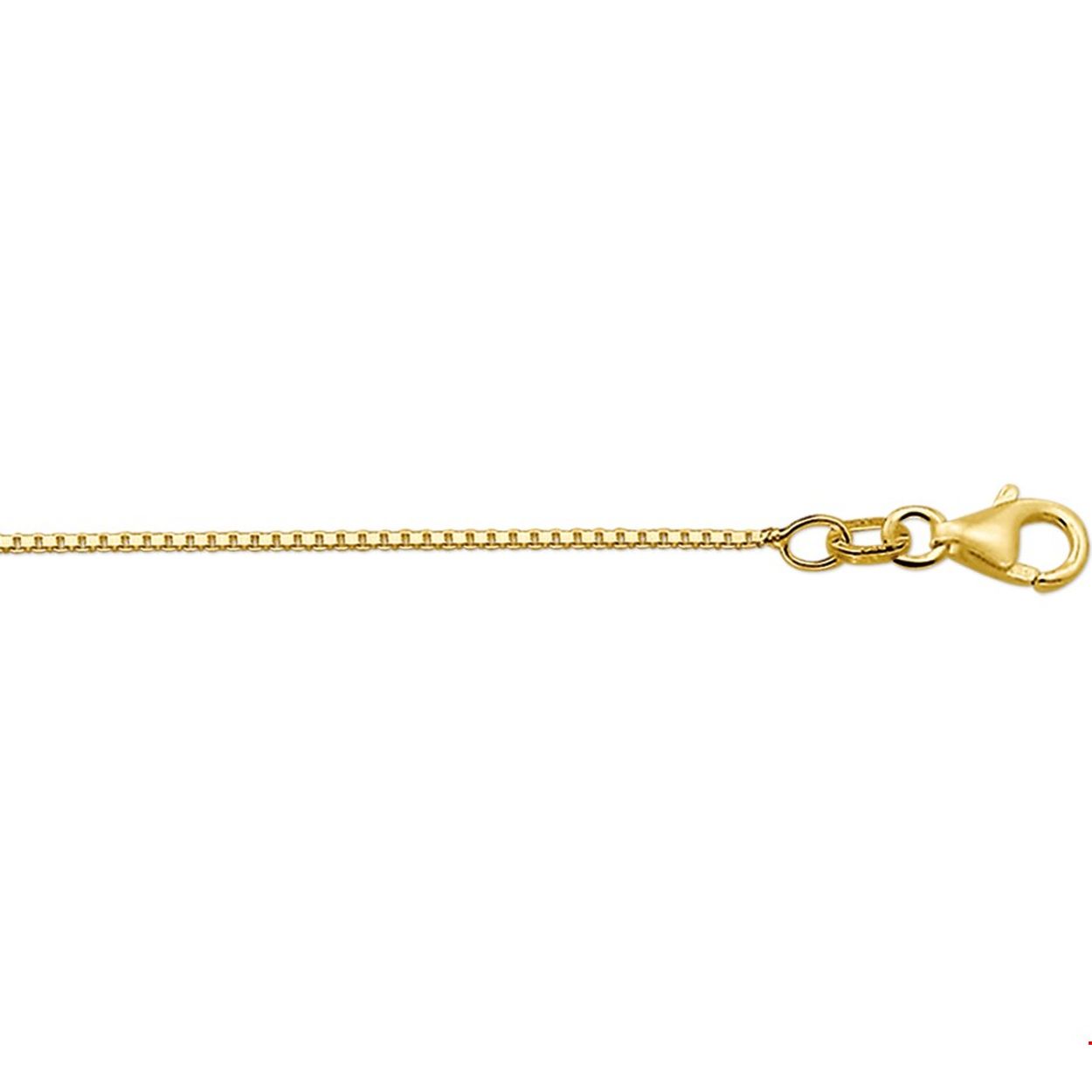 14krt geel gouden collier met Venetiaanse schakel. Het collier heeft een draaglengte van 38cm.