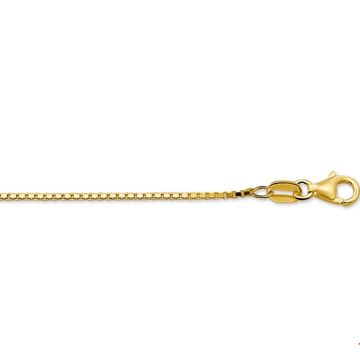 14krt geelgouden collier met venetiaanse schakel, 45cm 1,2mm breed.