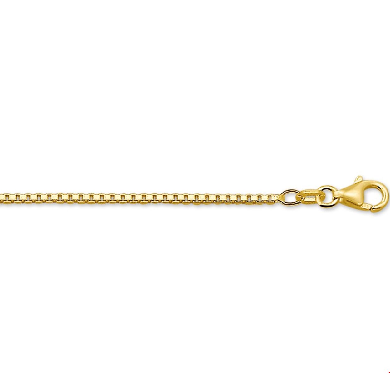14 karaat geelgouden collier met Venetiaanse schakel met een lengte van 70cm en een breedte van 1,4mm.