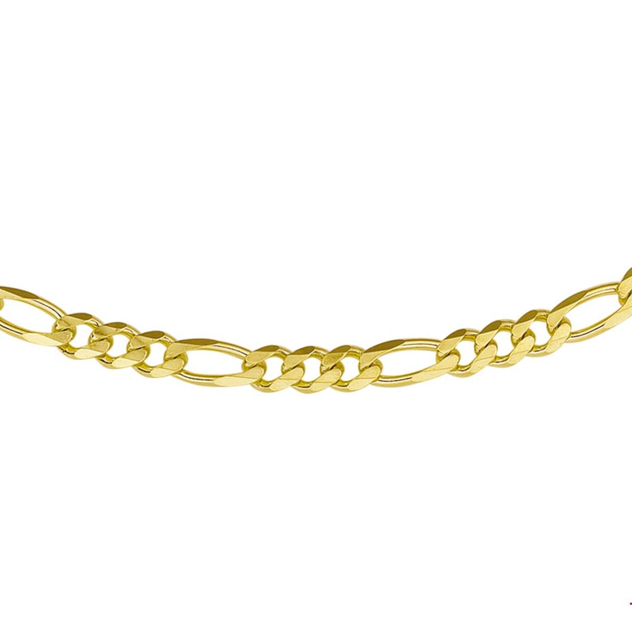Geelgouden collier met figaro schakel. 

Breedte: 4.6 mm
Langste lengte: 60 mm