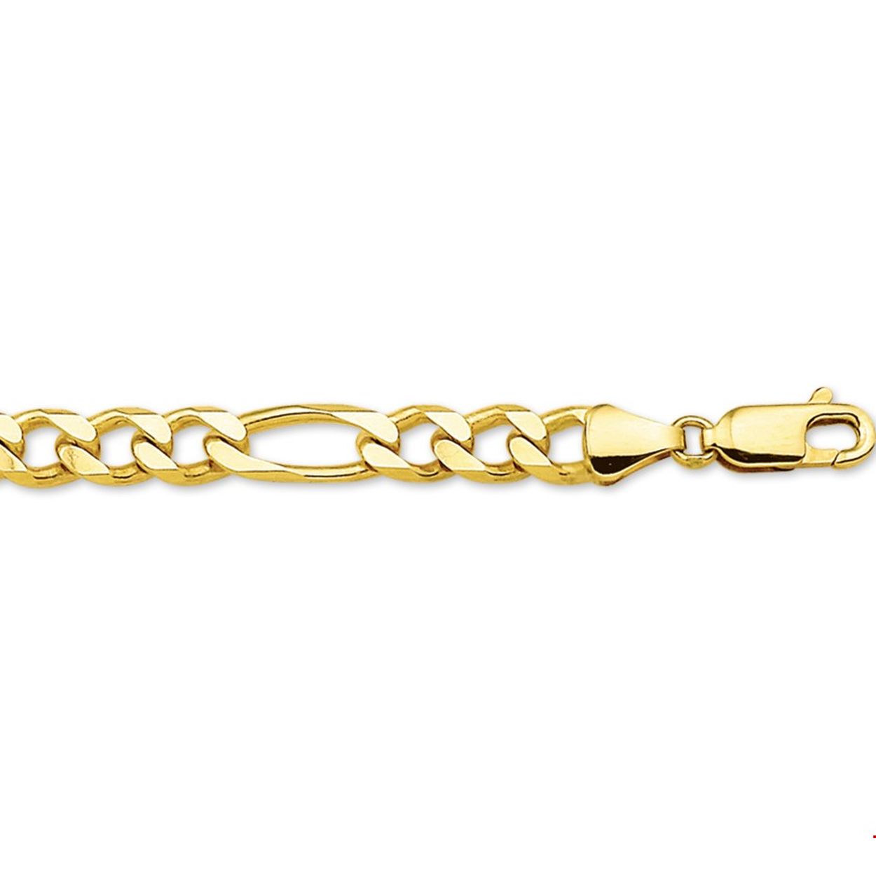 Beschrijving: Geelgouden armband met figaro schakel. 
Uniekenummer serie: 29565
Verpakt per: 1
Doelgroep: heren
Breedte: 4.9 mm
Langste lengte: 21 mm