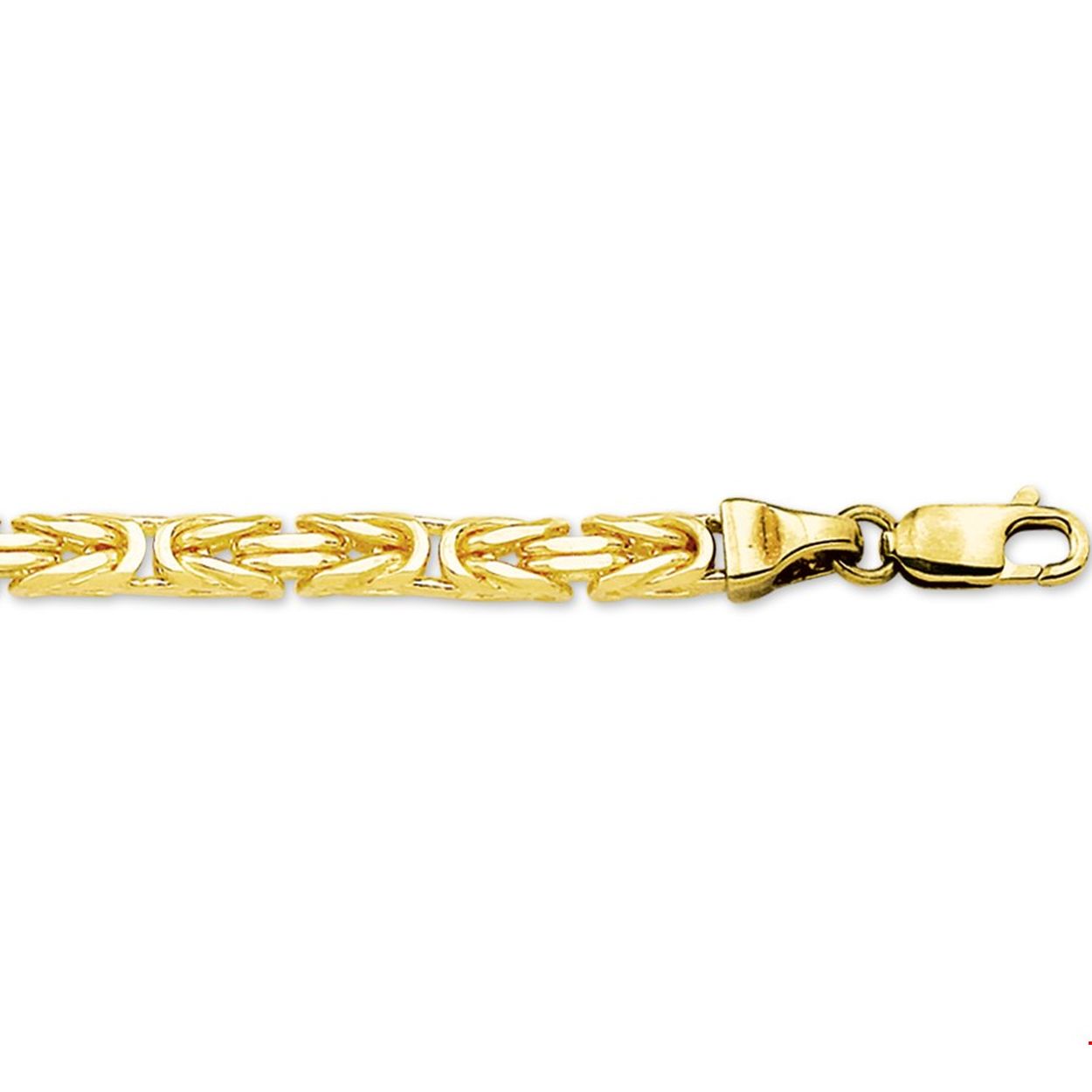 Geelgouden koningsschakel 
Breedte: 4.2 mm
Langste lengte: 21.5 mm