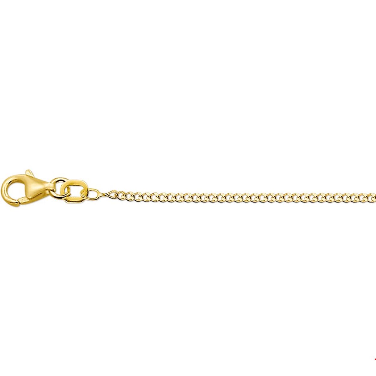 Beschrijving: Geelgouden collier met gourmet schakel. 
Doelgroep: unisex
Breedte: 1.4 mm
Langste lengte: 45 cm