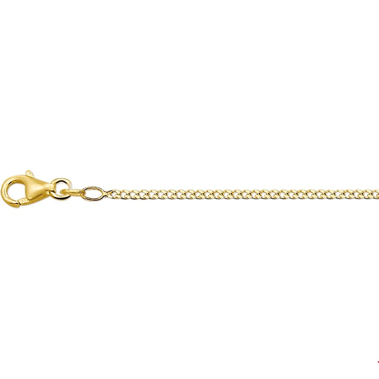 Prachtige 14 karaat geelgouden gourmet collier met een lengte van 50cm en een dikte van 1.8mm.