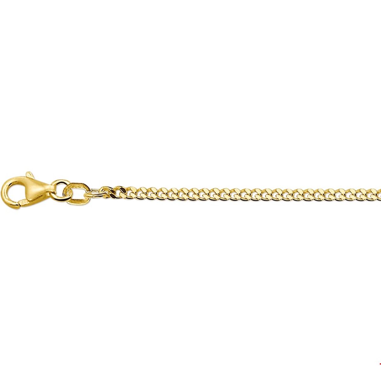 Solide 14krt geelgouden collier met gourmet schakel met draaglengte van 60cm, zeer geschikt om een hanger aan te hangen.