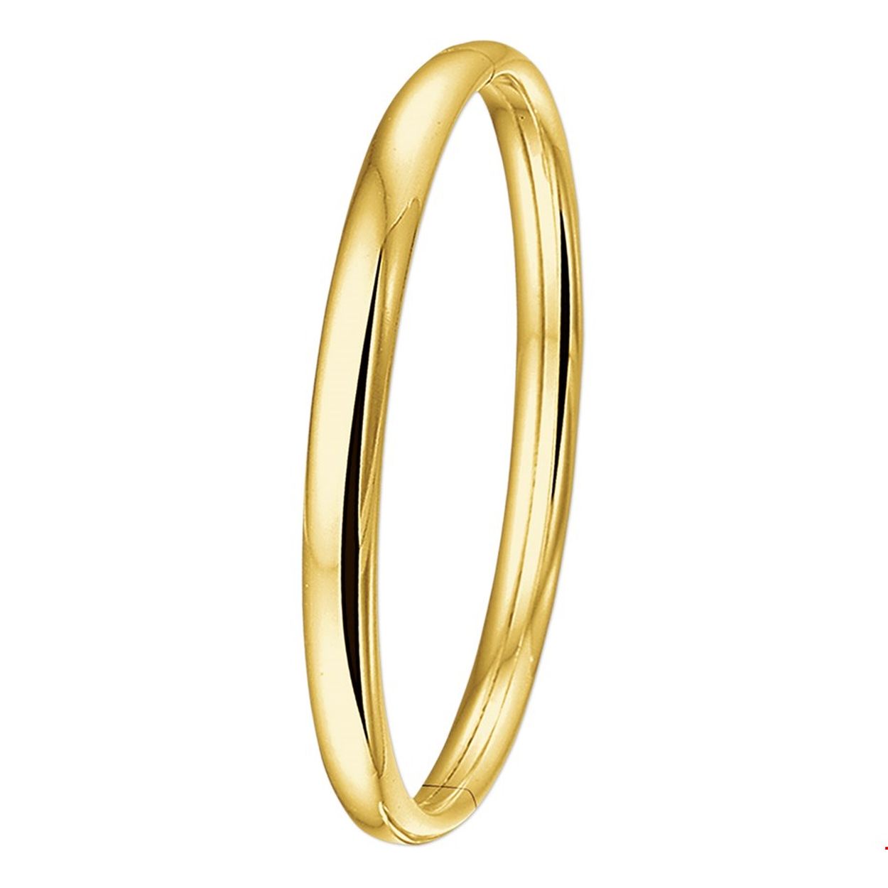 Beschrijving: Geelgouden bangle met een halfronde buis en een scharnier-sluiting. 
Uniekenummer serie: 29960
Verpakt per: 1
Doelgroep: dames
Breedte: 6 mm