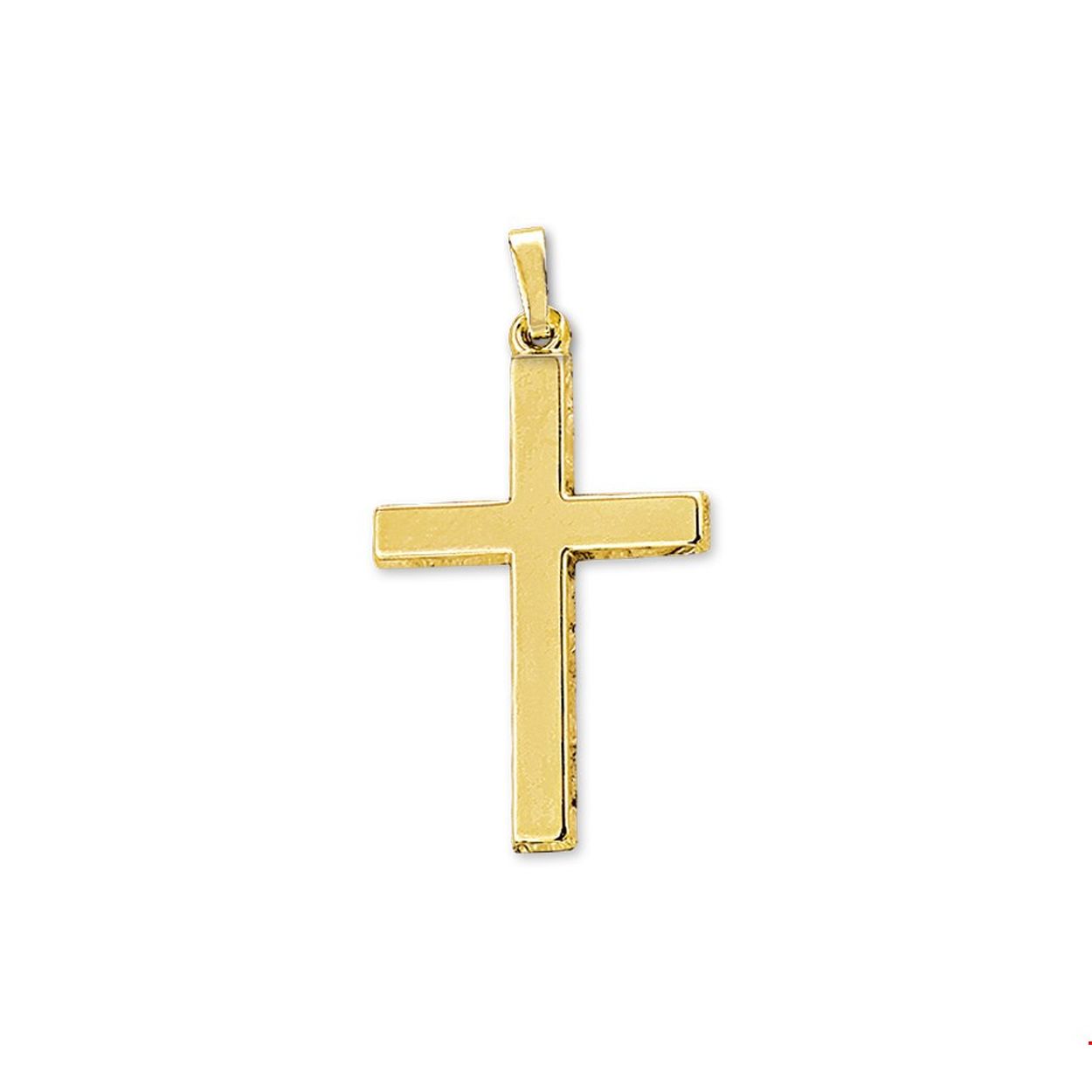 Geelgouden hanger met een kruis.